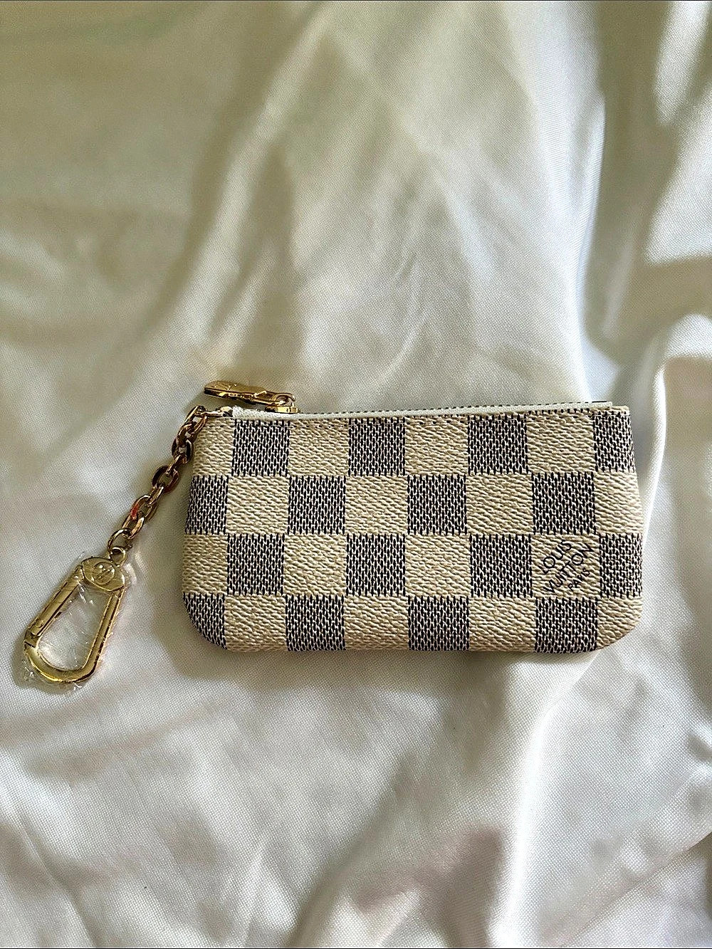 Inspired coin and Key Pouch Cream & Brown